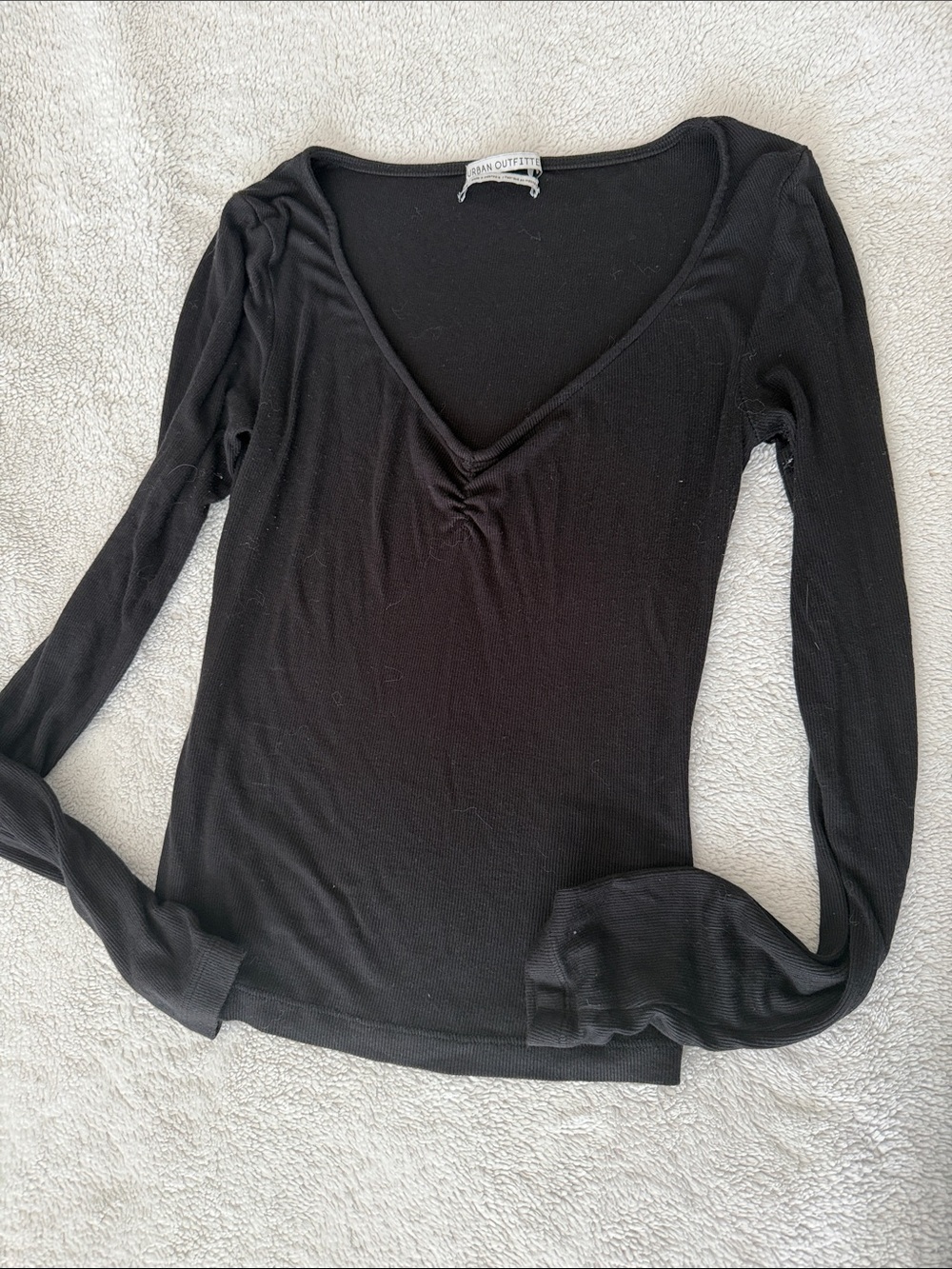 Urban Outfitters Black V-Neck Long Sleeve Top